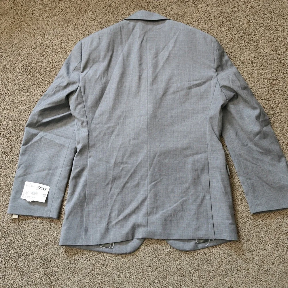 Jos A Bank 1905 Tailored Fit Gray Wool Stretch Suit Jacket Blazer Mens 36S NWT